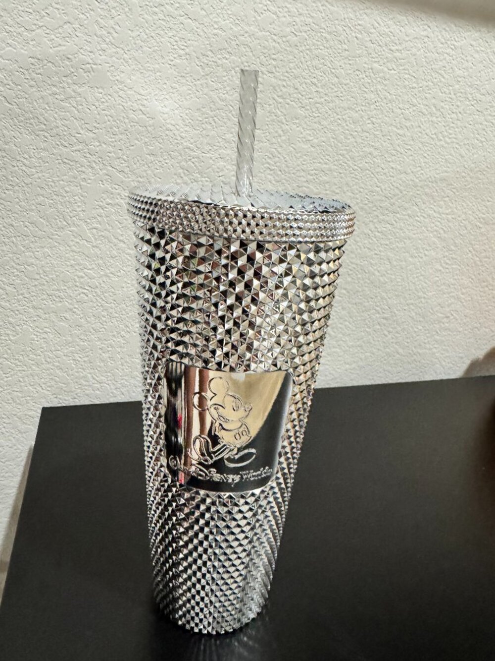 Starbucks Disney World 50th Anniversary Silver Studded Mickey 24oz Tumbler